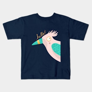 Pink hello bird Kids T-Shirt